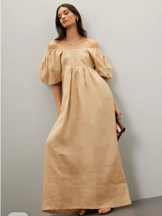 LoboRosa Dresses & Skirts - Off-Shoulder Maxi Dress with Puff Sleeves LoboRosa